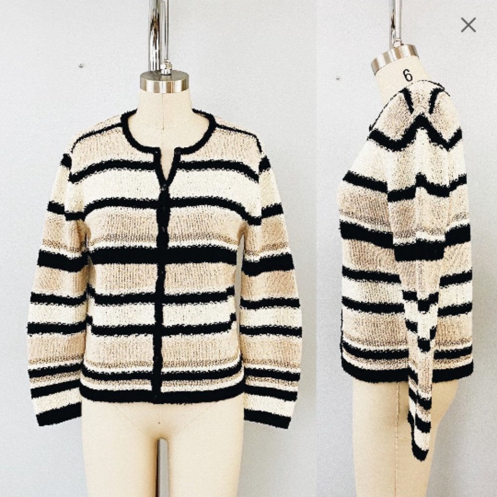 Vintage Hand-Knit Ramie Silk Cardigan